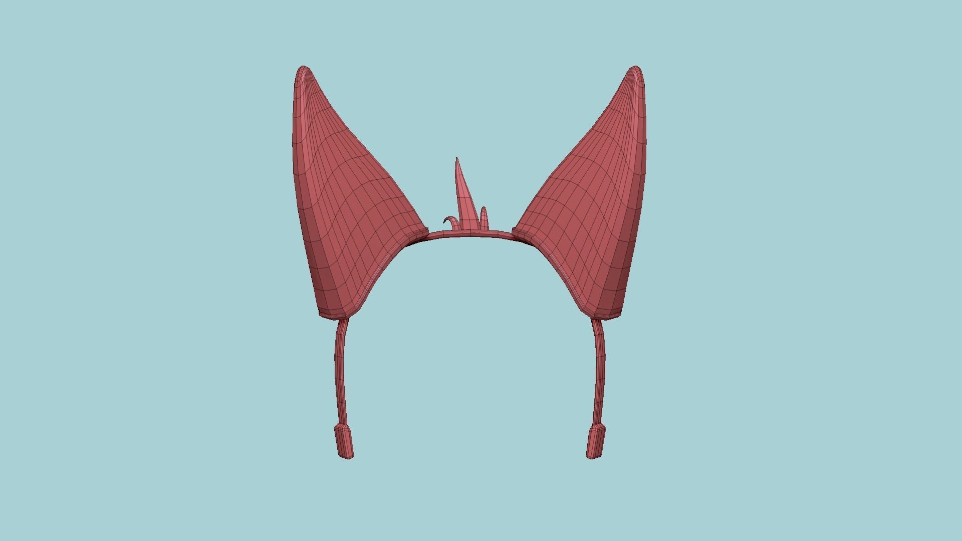 Furry Ears Tiara D05 Brown - Headband Character Design Low-poly 3D model_20