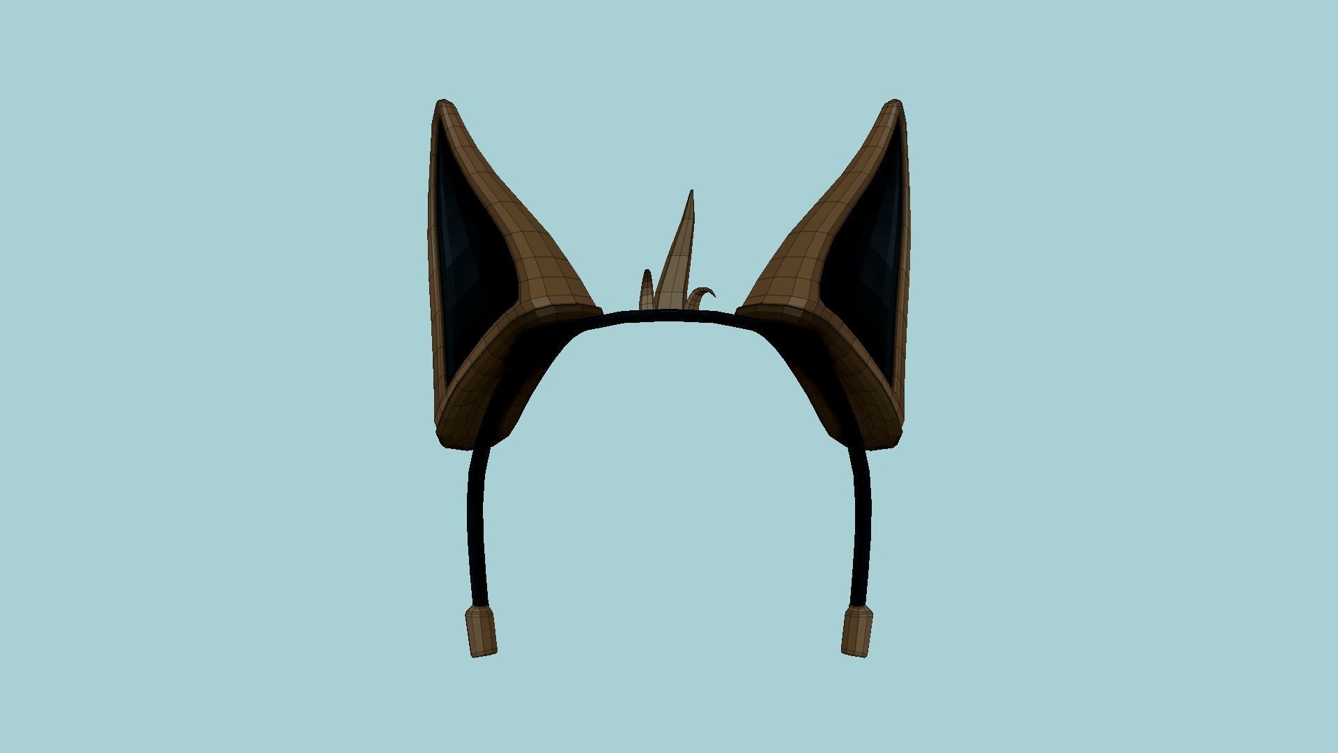 Furry Ears Tiara D05 Brown - Headband Character Design Low-poly 3D model_6