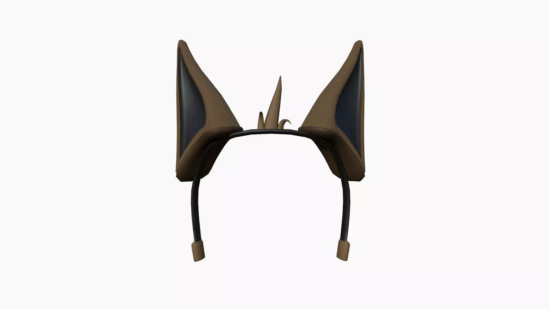Furry Ears Tiara D05 Brown - Headband Character Design Low-poly 3D model_0