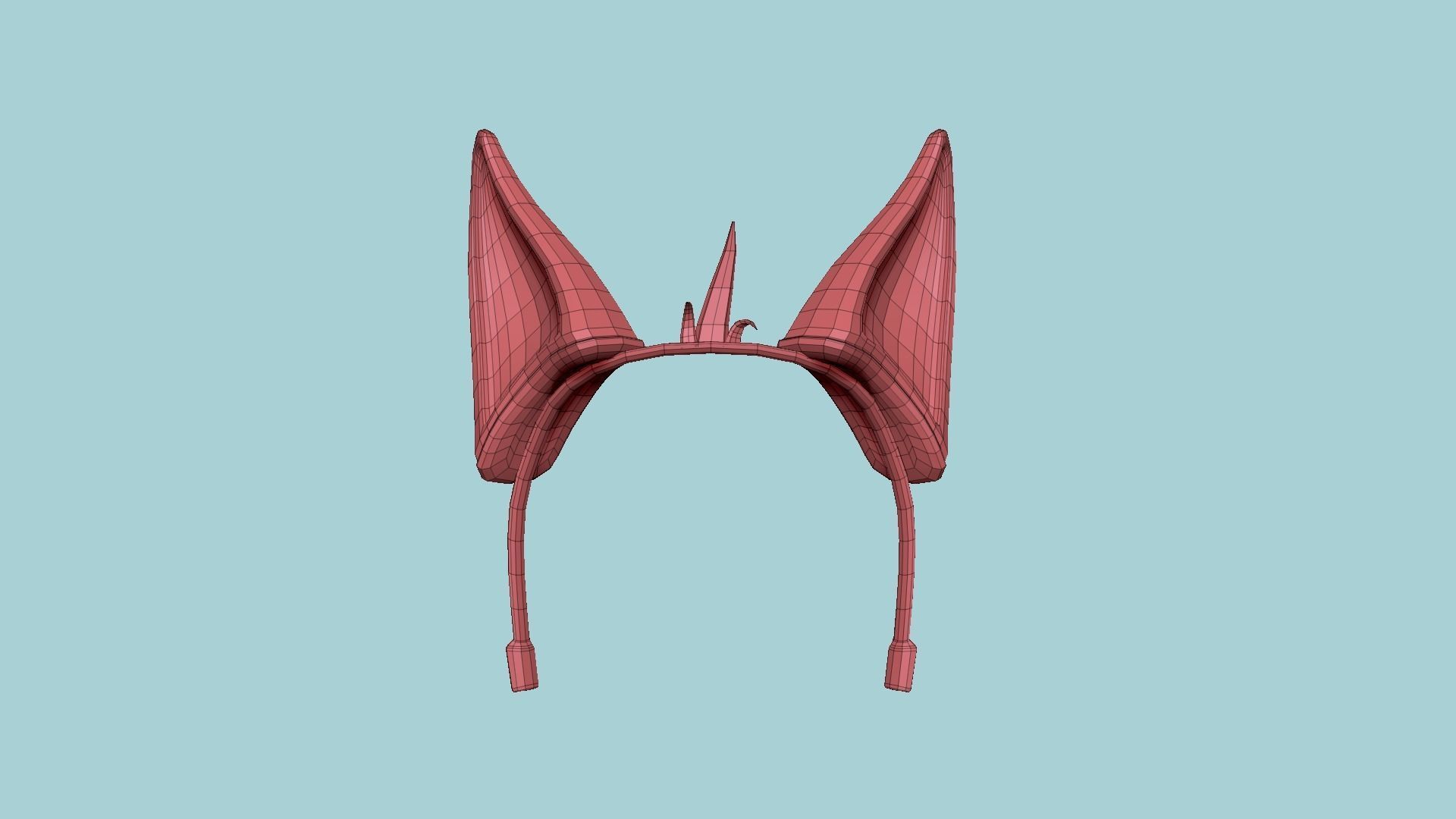 Furry Ears Tiara D05 Brown - Headband Character Design Low-poly 3D model_17