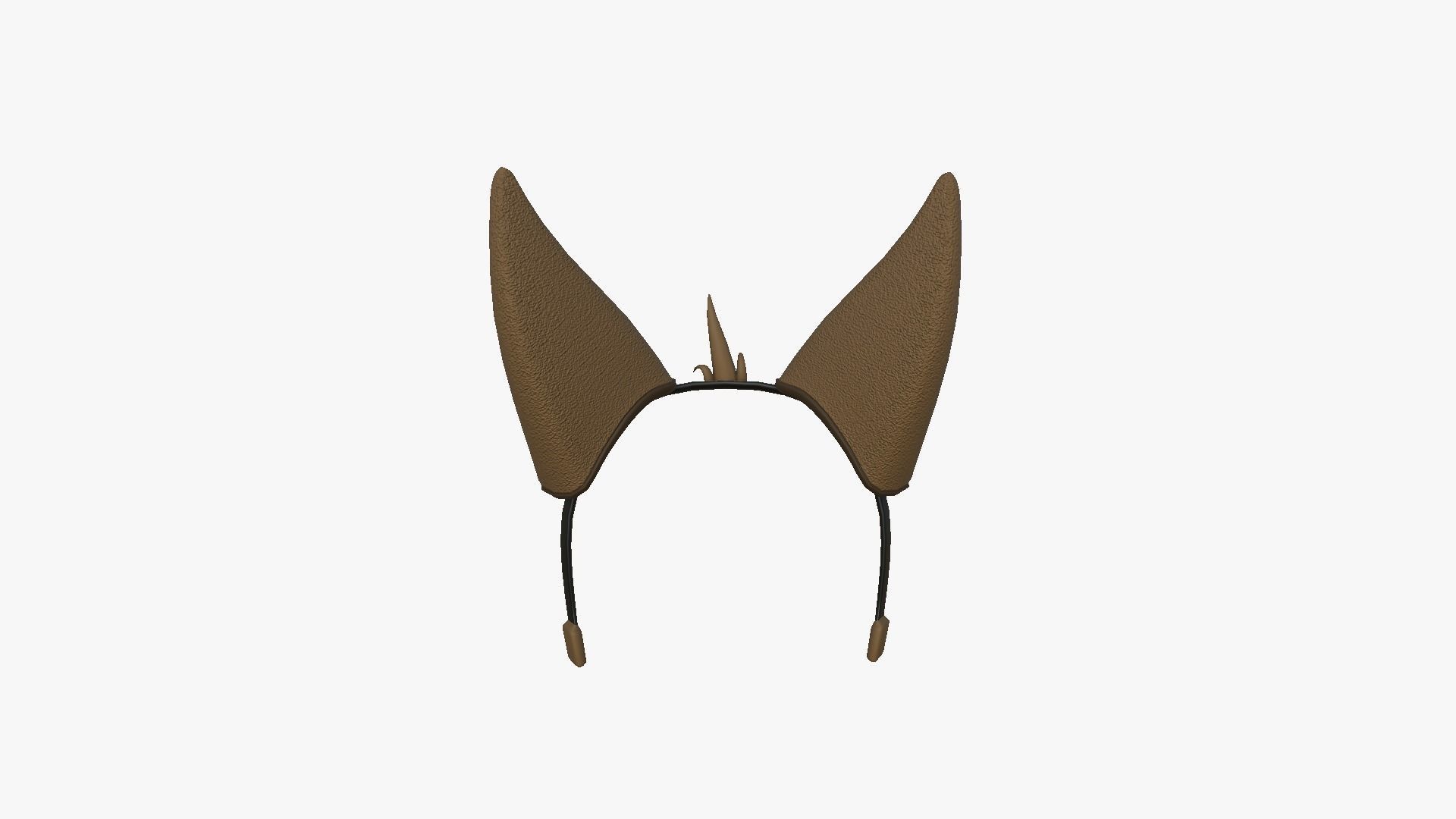 Furry Ears Tiara D05 Brown - Headband Character Design Low-poly 3D model_4