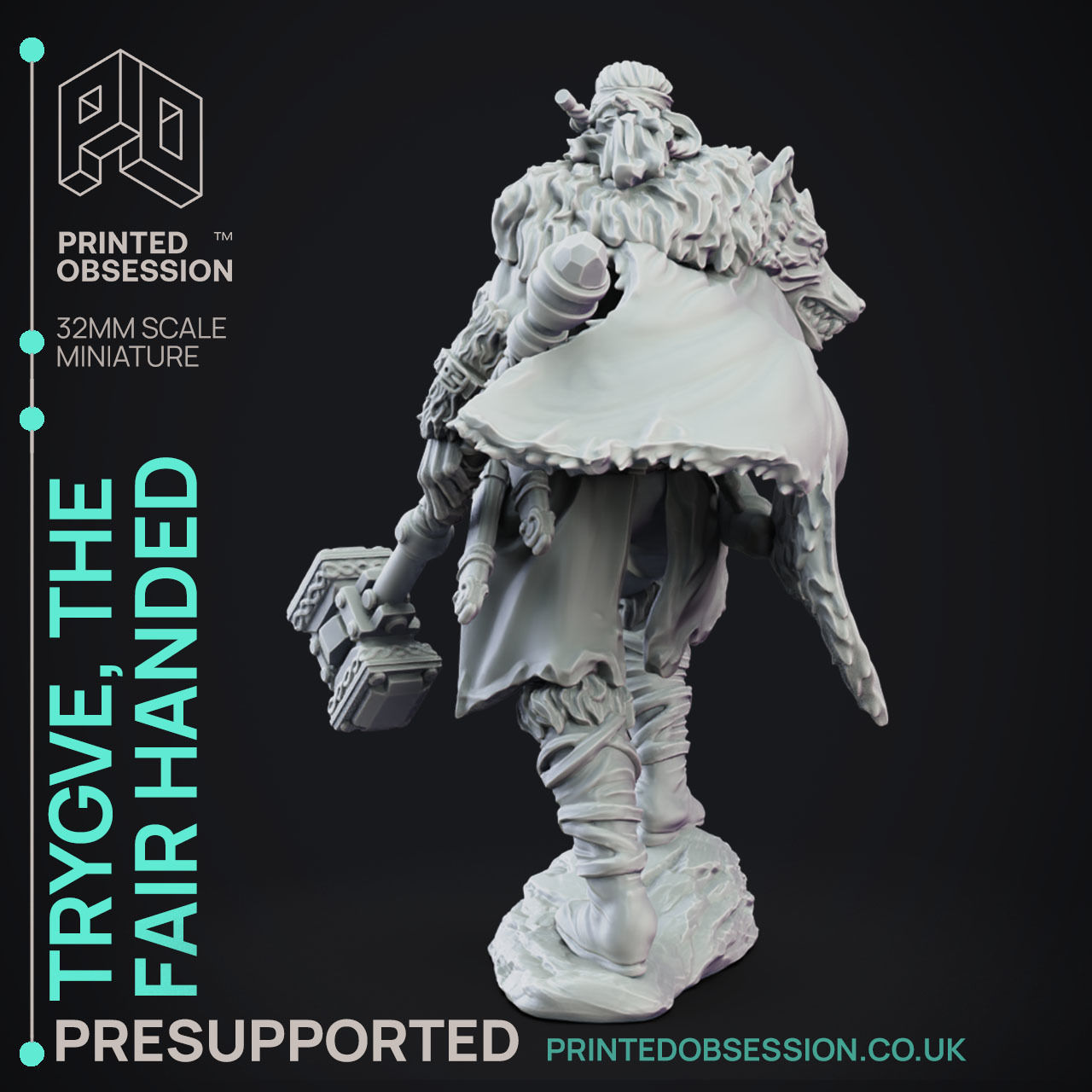 Trygve Fair Handed - 3D Printable TTRPG - PRESUPPORTED - 32mm 3D print model_4