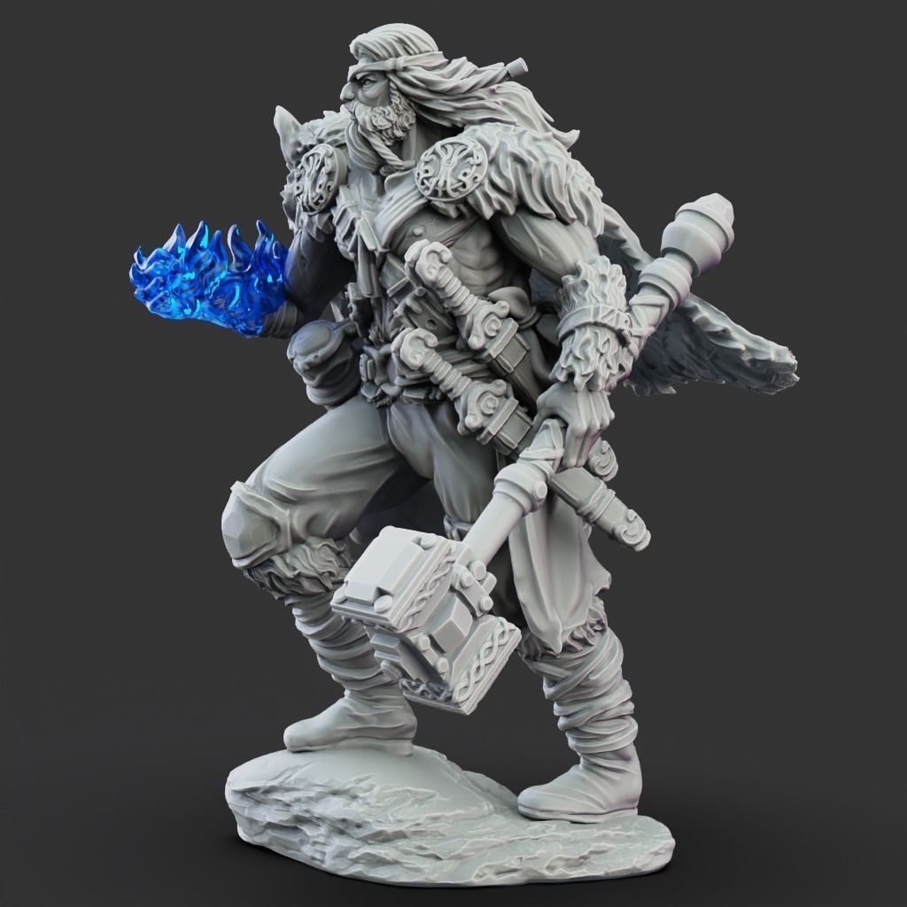 Trygve Fair Handed - 3D Printable TTRPG - PRESUPPORTED - 32mm 3D print model_3
