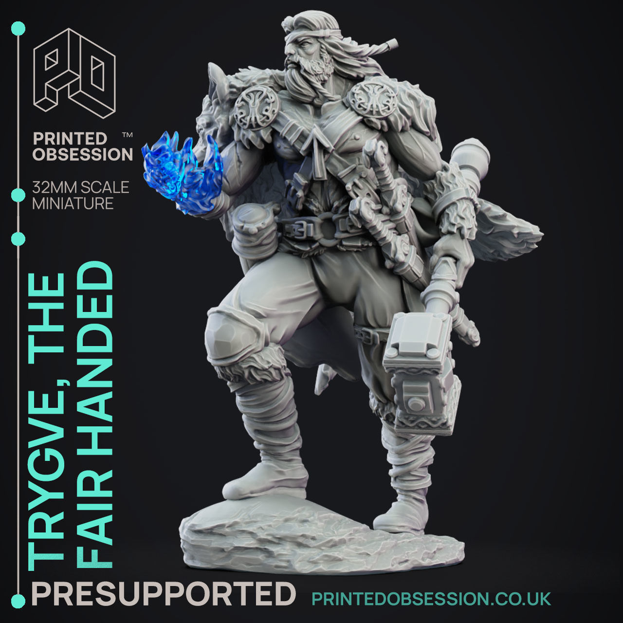 Trygve Fair Handed - 3D Printable TTRPG - PRESUPPORTED - 32mm 3D print model_2