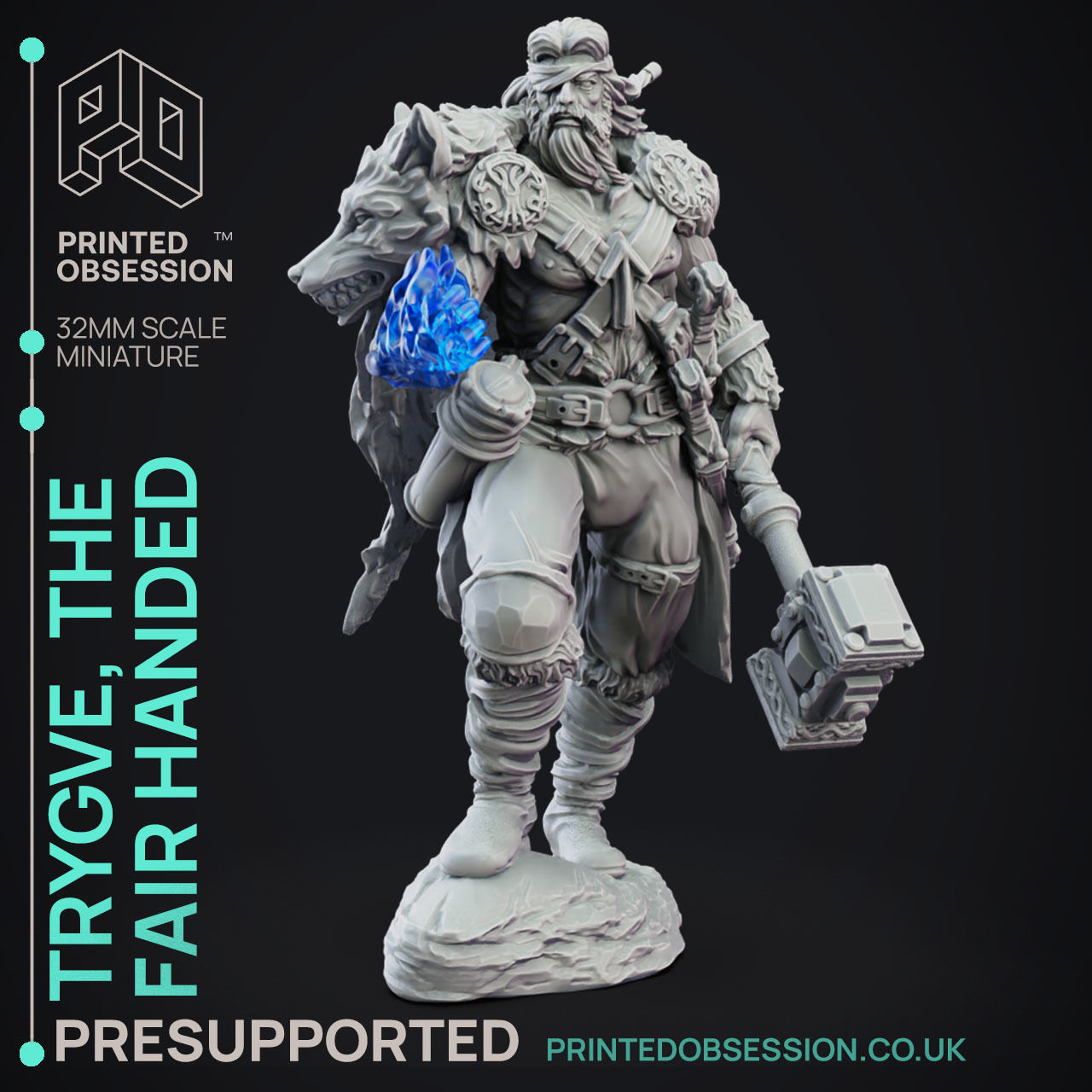Trygve Fair Handed - 3D Printable TTRPG - PRESUPPORTED - 32mm 3D print model_1