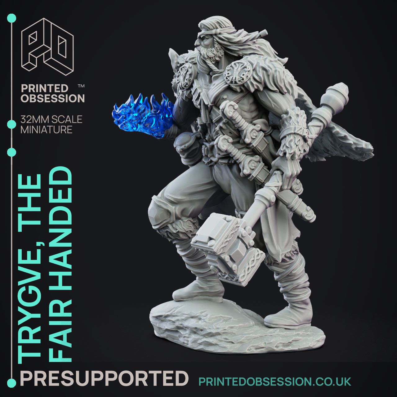 Trygve Fair Handed - 3D Printable TTRPG - PRESUPPORTED - 32mm 3D print model_7