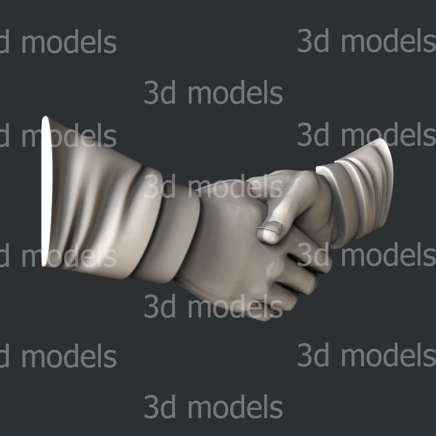 3d STL models for CNC router or 3dprinter P441 handshake 3D model_1