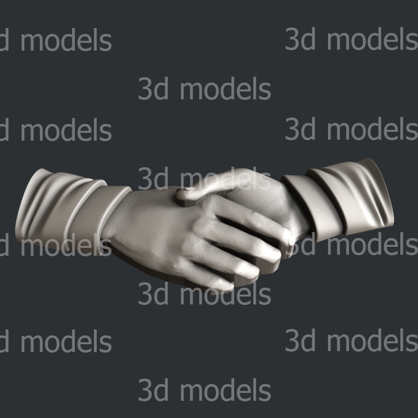 3d STL models for CNC router or 3dprinter P441 handshake 3D model_3