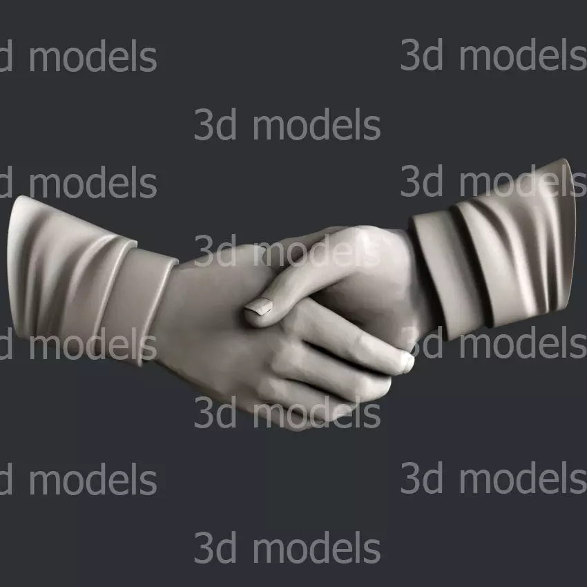 3d STL models for CNC router or 3dprinter P441 handshake 3D model_0