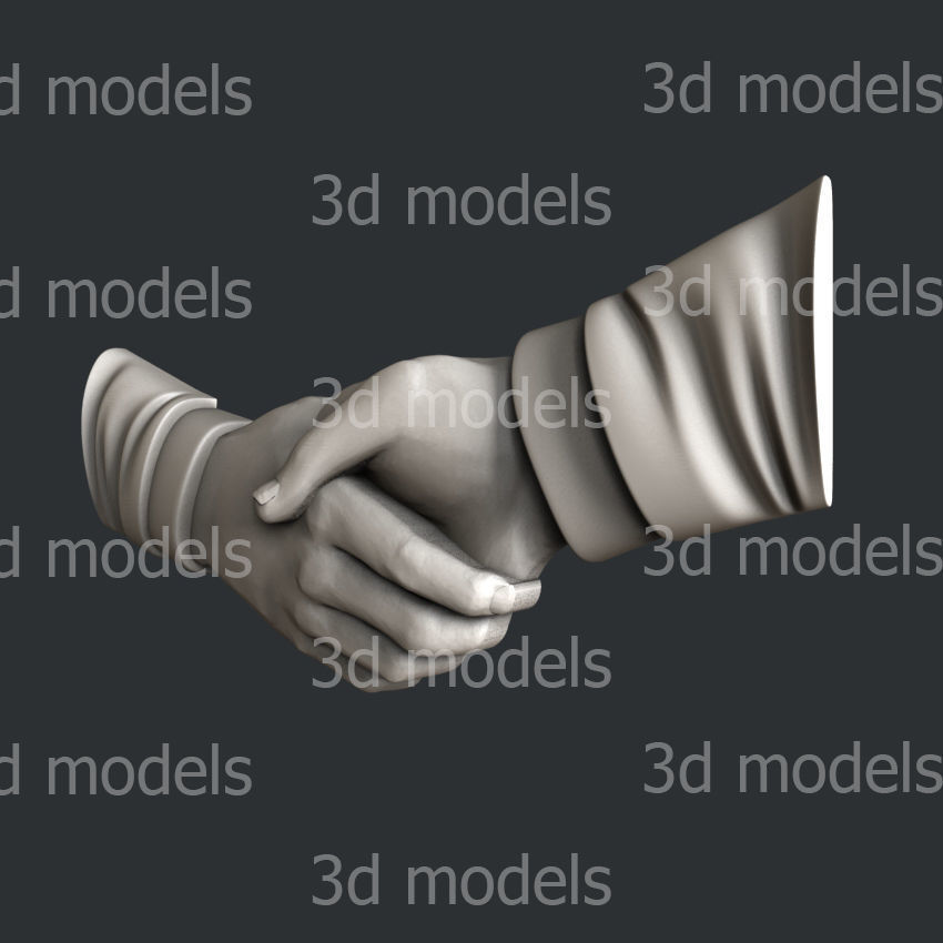3d STL models for CNC router or 3dprinter P441 handshake 3D model_2