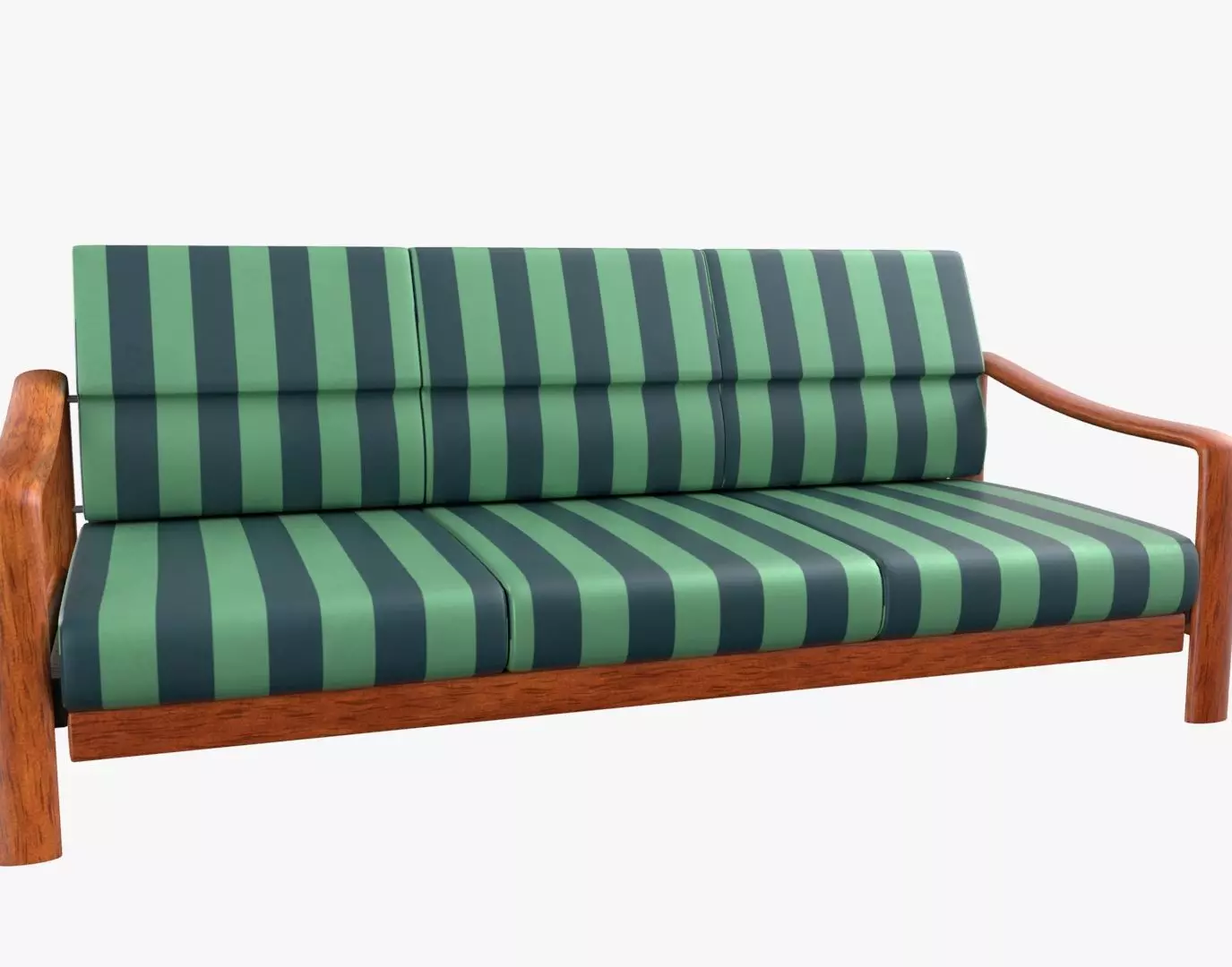 Vintage Teak Sofa Fabric Turquoise 3D model