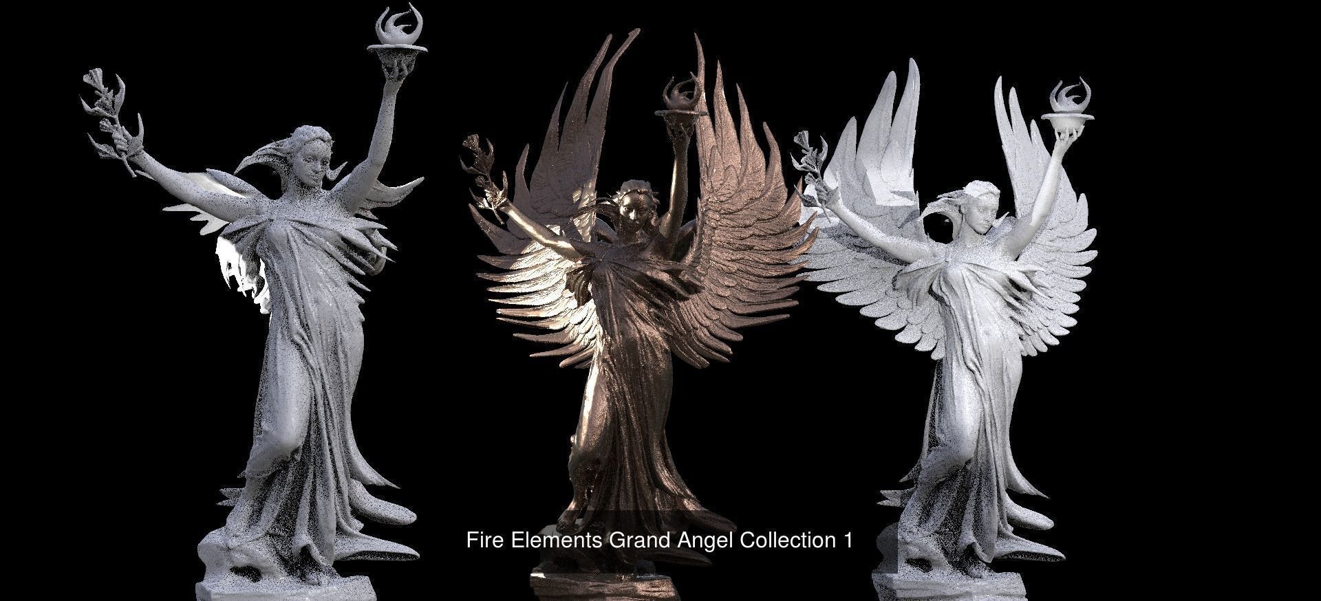 Angel Flight sculptures 1 3D Model Collection_9