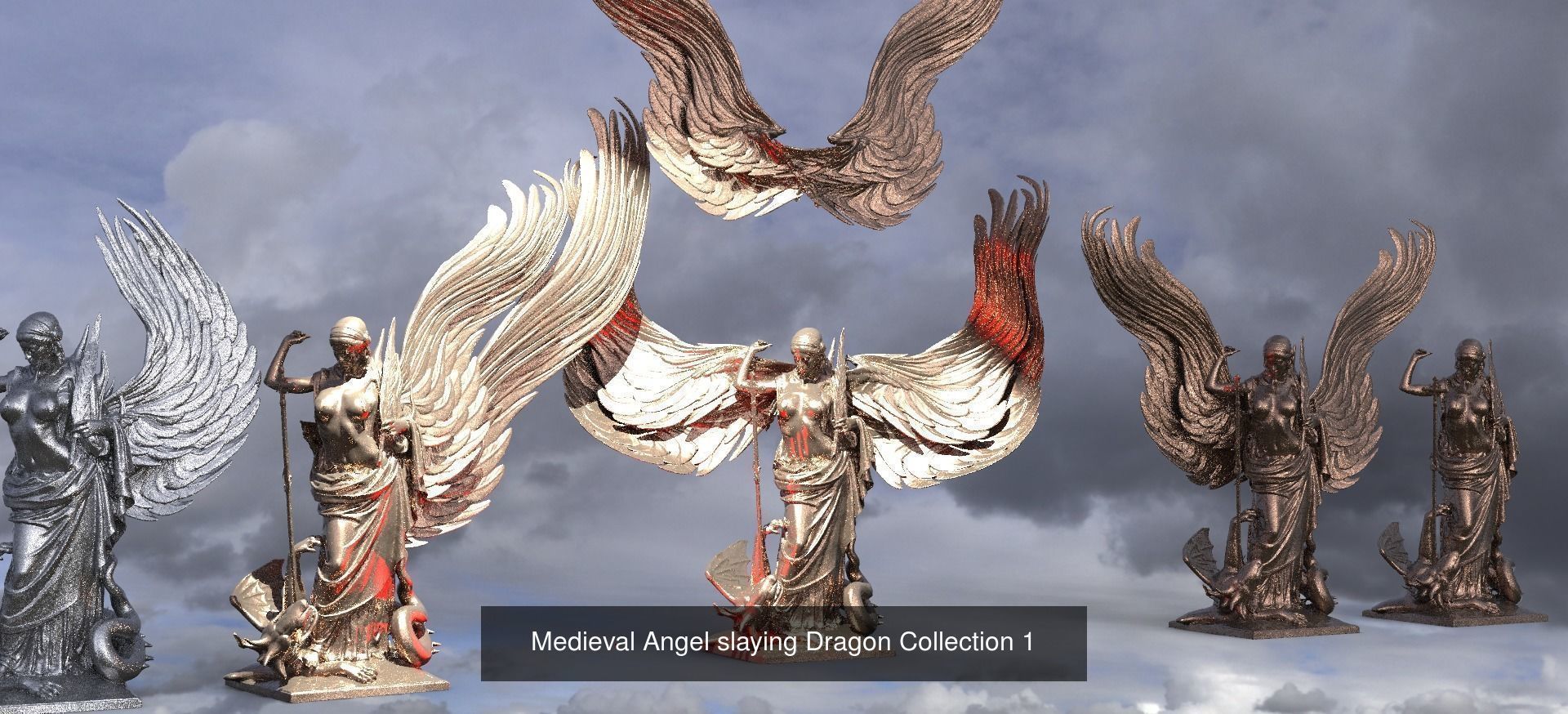 Angel Flight sculptures 1 3D Model Collection_11