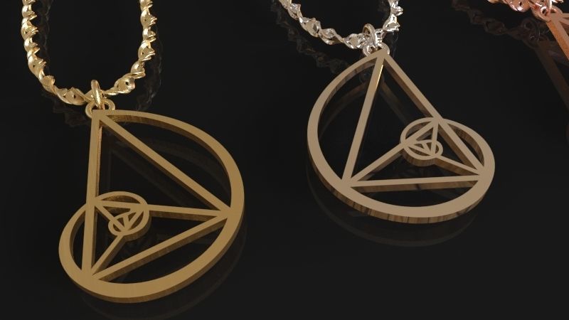 Fibonacci Necklace or earrings 3D print model_3