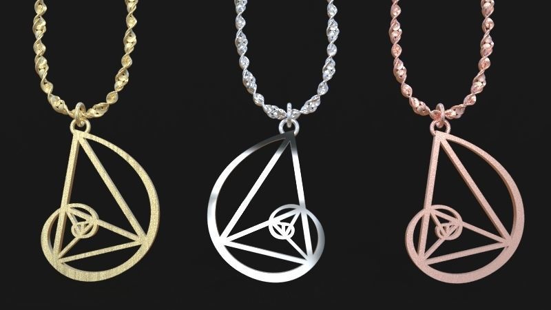 Fibonacci Necklace or earrings 3D print model_4