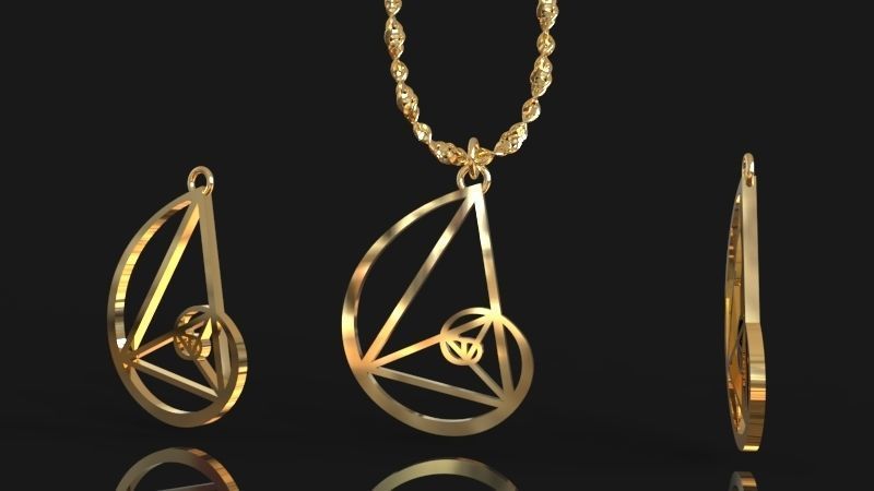 Fibonacci Necklace or earrings 3D print model_2