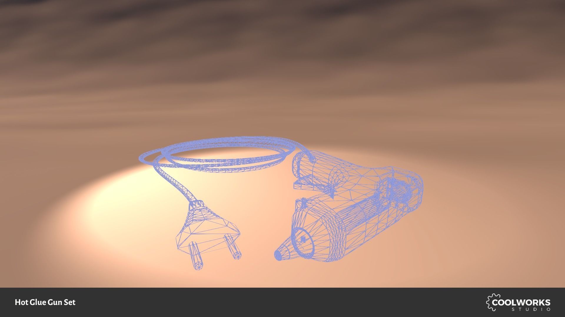 Hot Glue Gun Set Low-poly 3D model_9