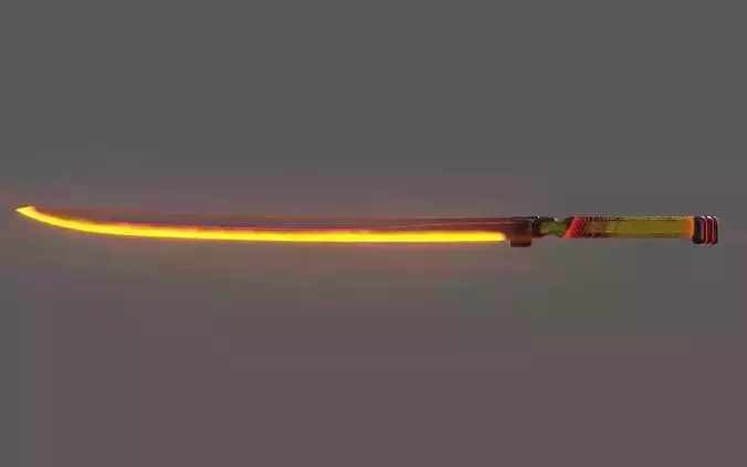 Sci-Fi Glowing Hot Katana Low-poly 3D model
