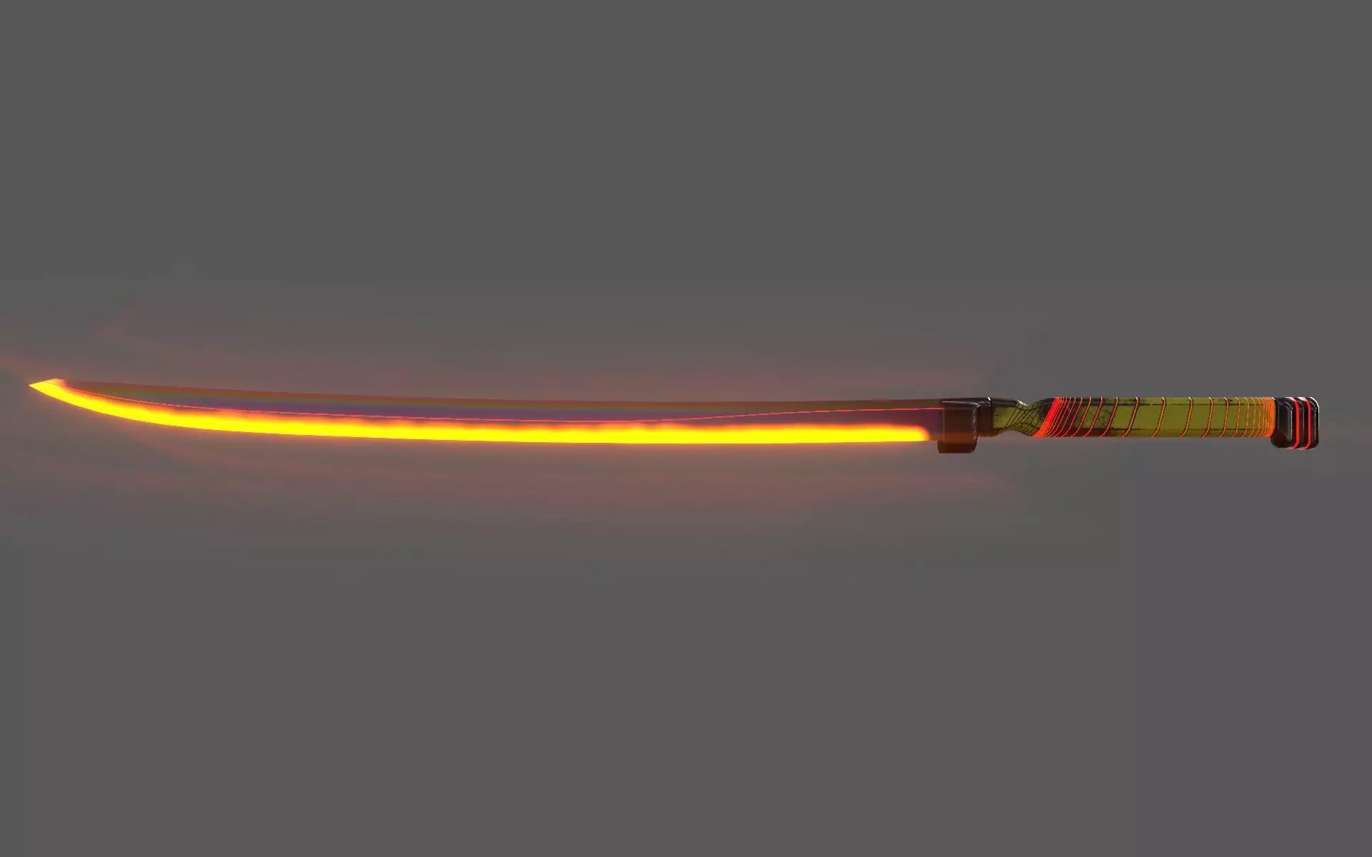 Sci-Fi Glowing Hot Katana Low-poly 3D model_0