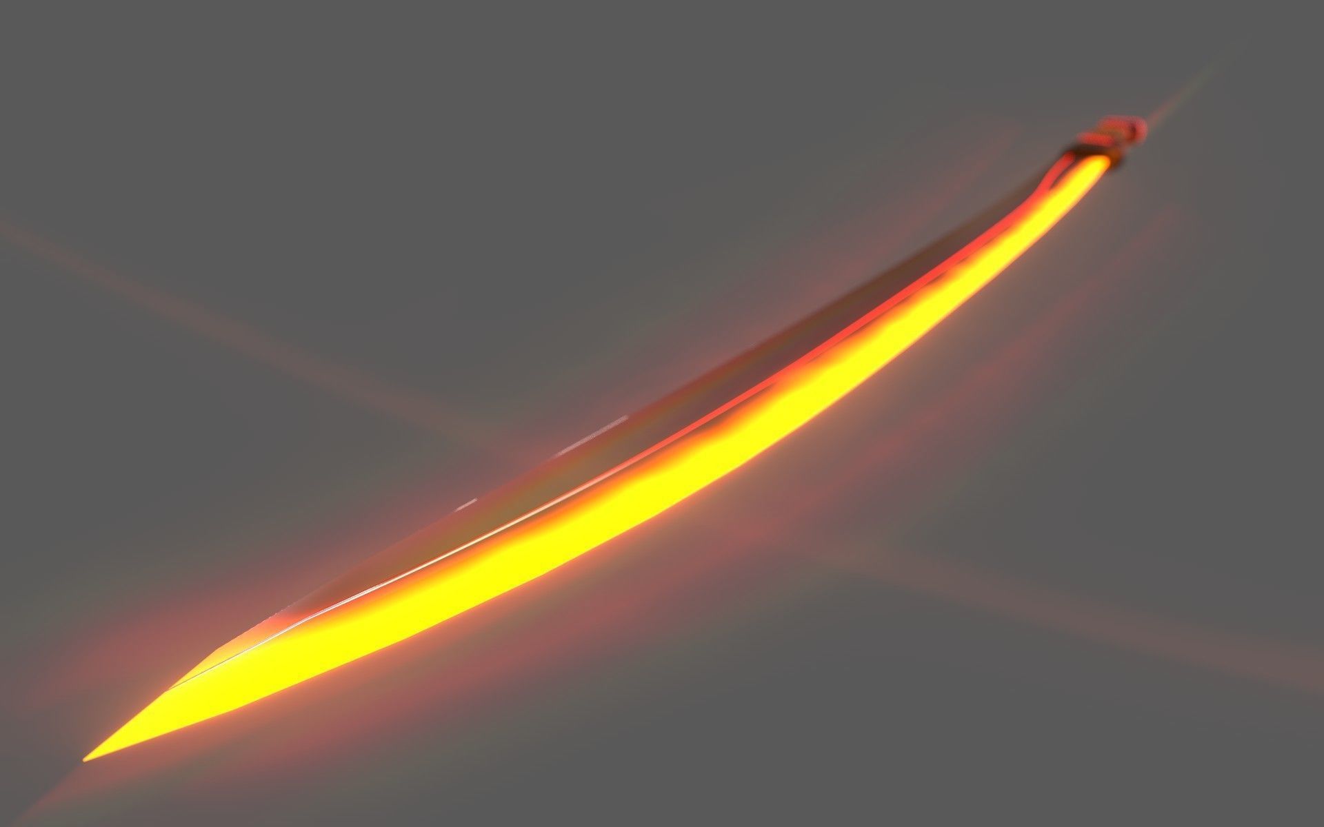 Sci-Fi Glowing Hot Katana Low-poly 3D model_15