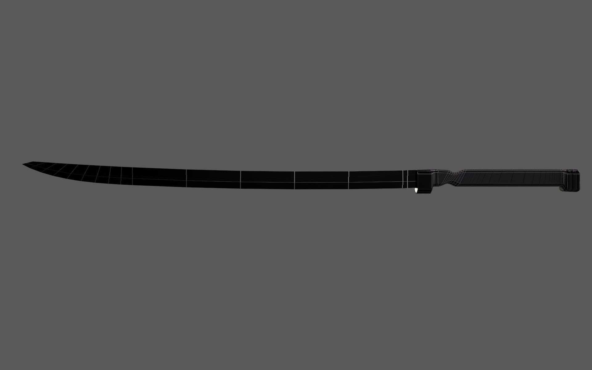 Sci-Fi Glowing Hot Katana Low-poly 3D model_16