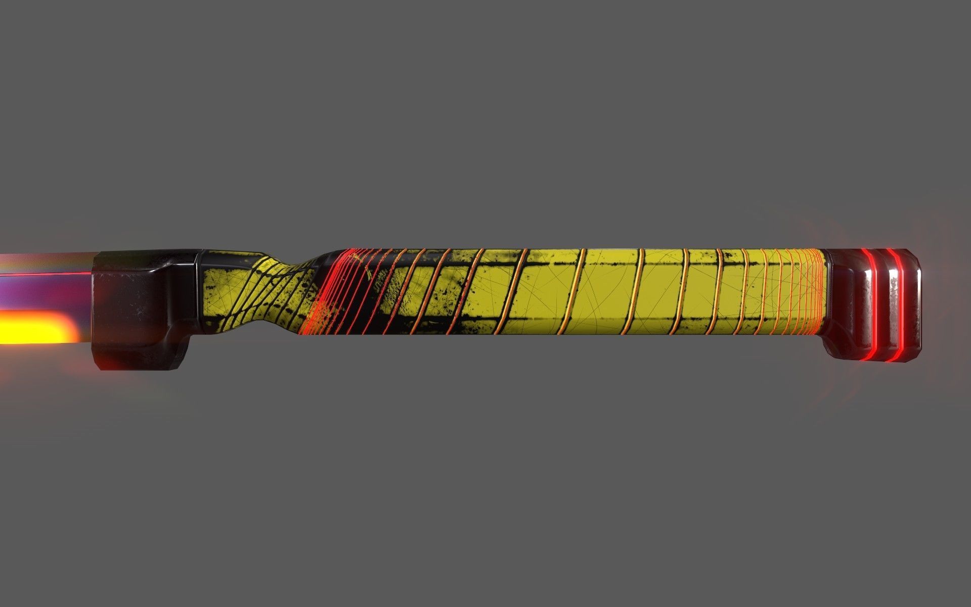 Sci-Fi Glowing Hot Katana Low-poly 3D model_3