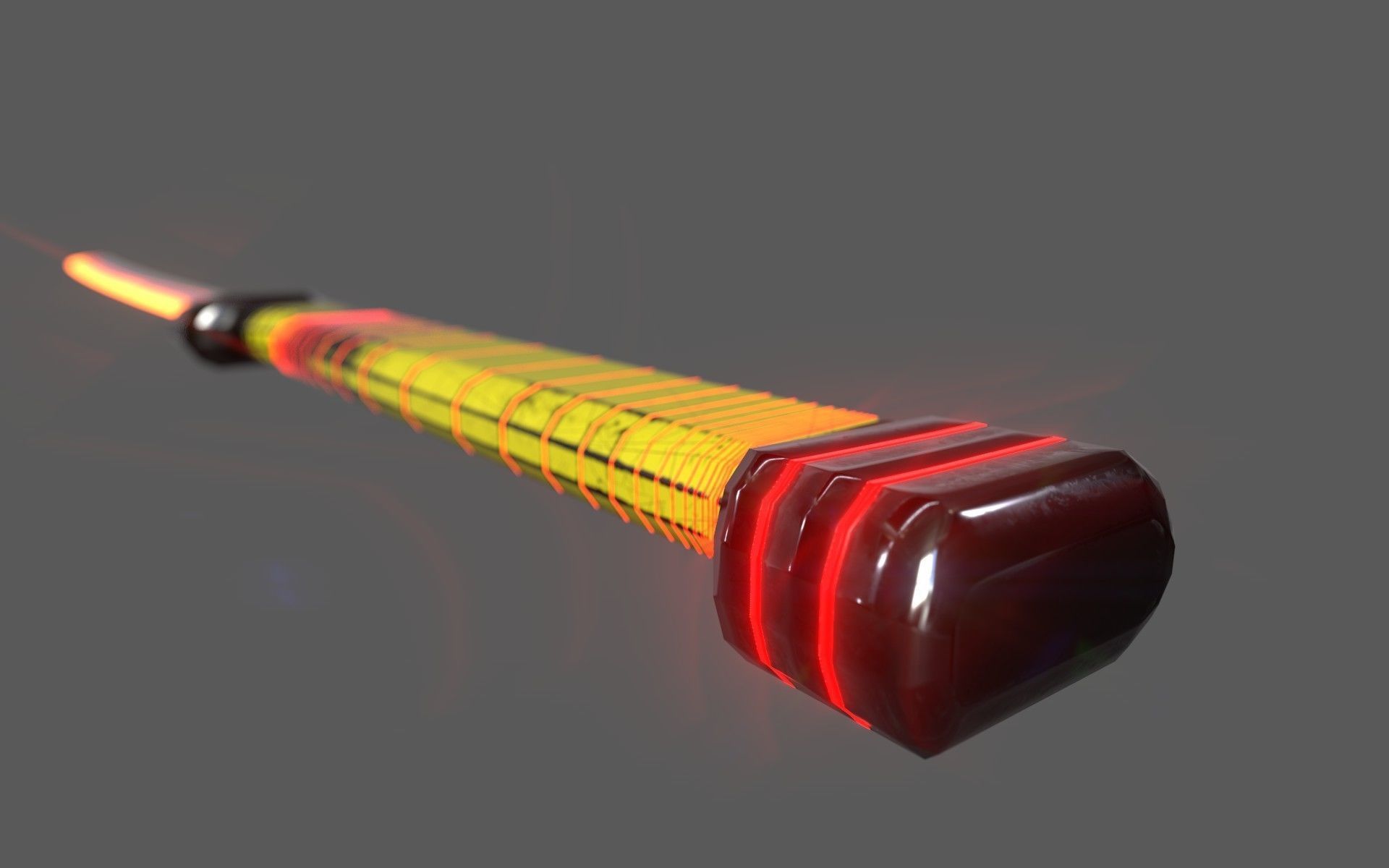Sci-Fi Glowing Hot Katana Low-poly 3D model_13