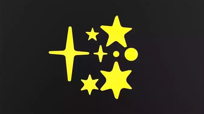  Stars 3D Model Low-poly 3D model
