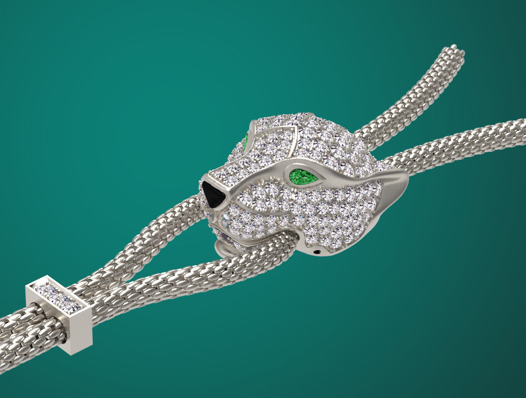 pendant panther 3D print model_34