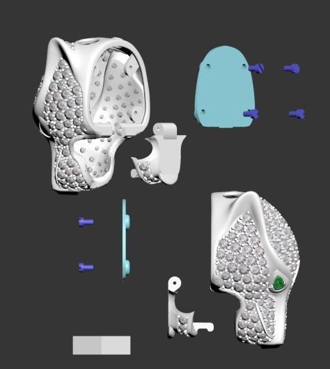 pendant panther 3D print model_30