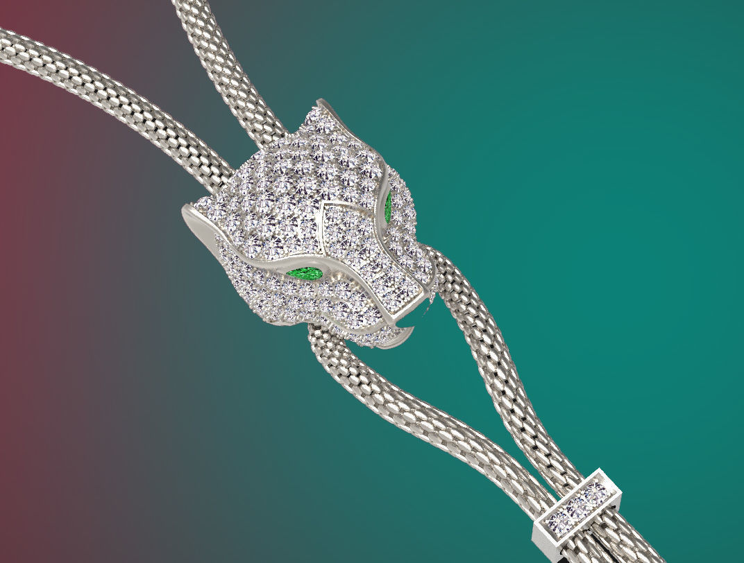 pendant panther 3D print model_29