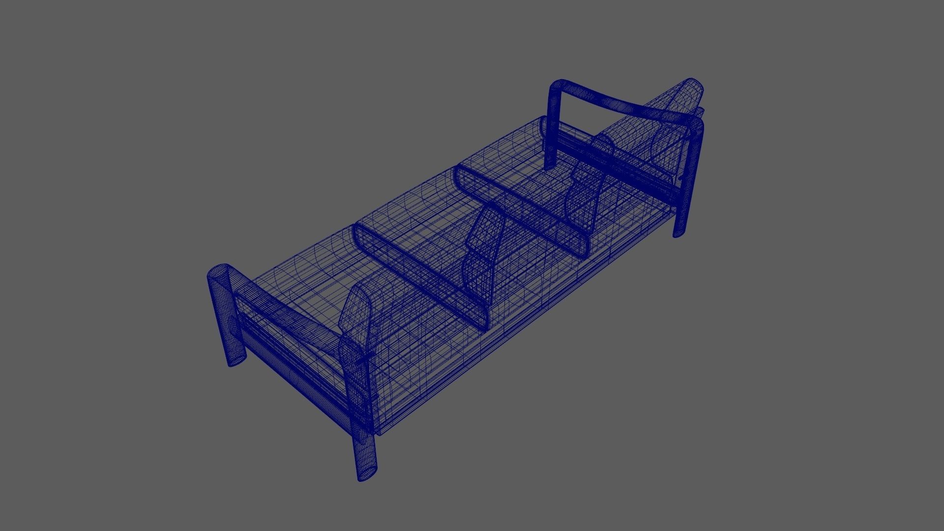 Vintage Teak Sofa Velvet Yellow 3D model_15