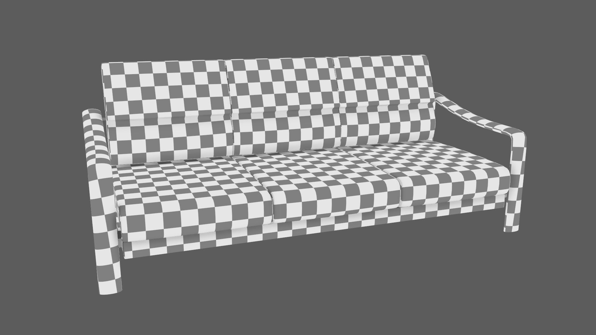 Vintage Teak Sofa Velvet Yellow 3D model_17