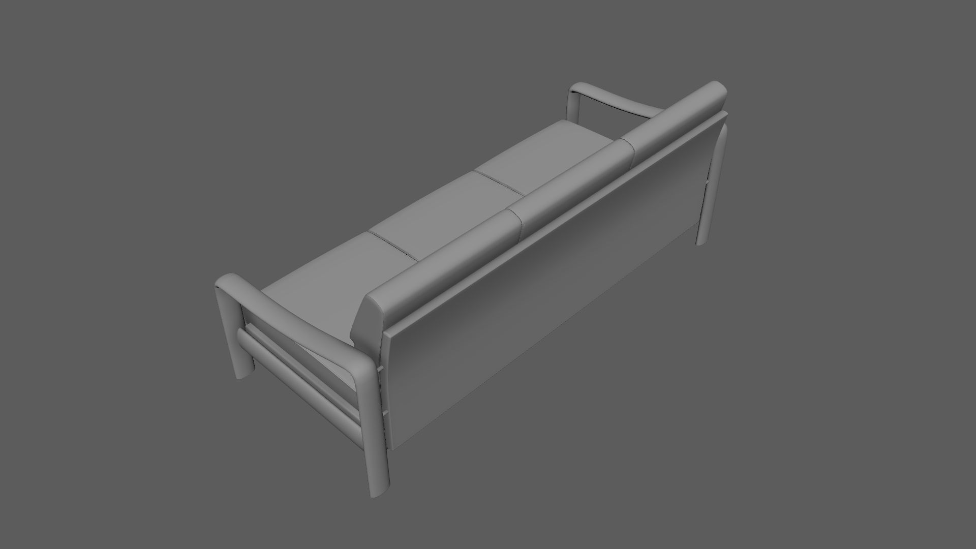 Vintage Teak Sofa Velvet Yellow 3D model_7