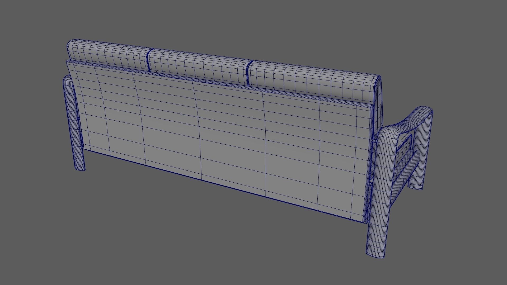 Vintage Teak Sofa Velvet Yellow 3D model_12