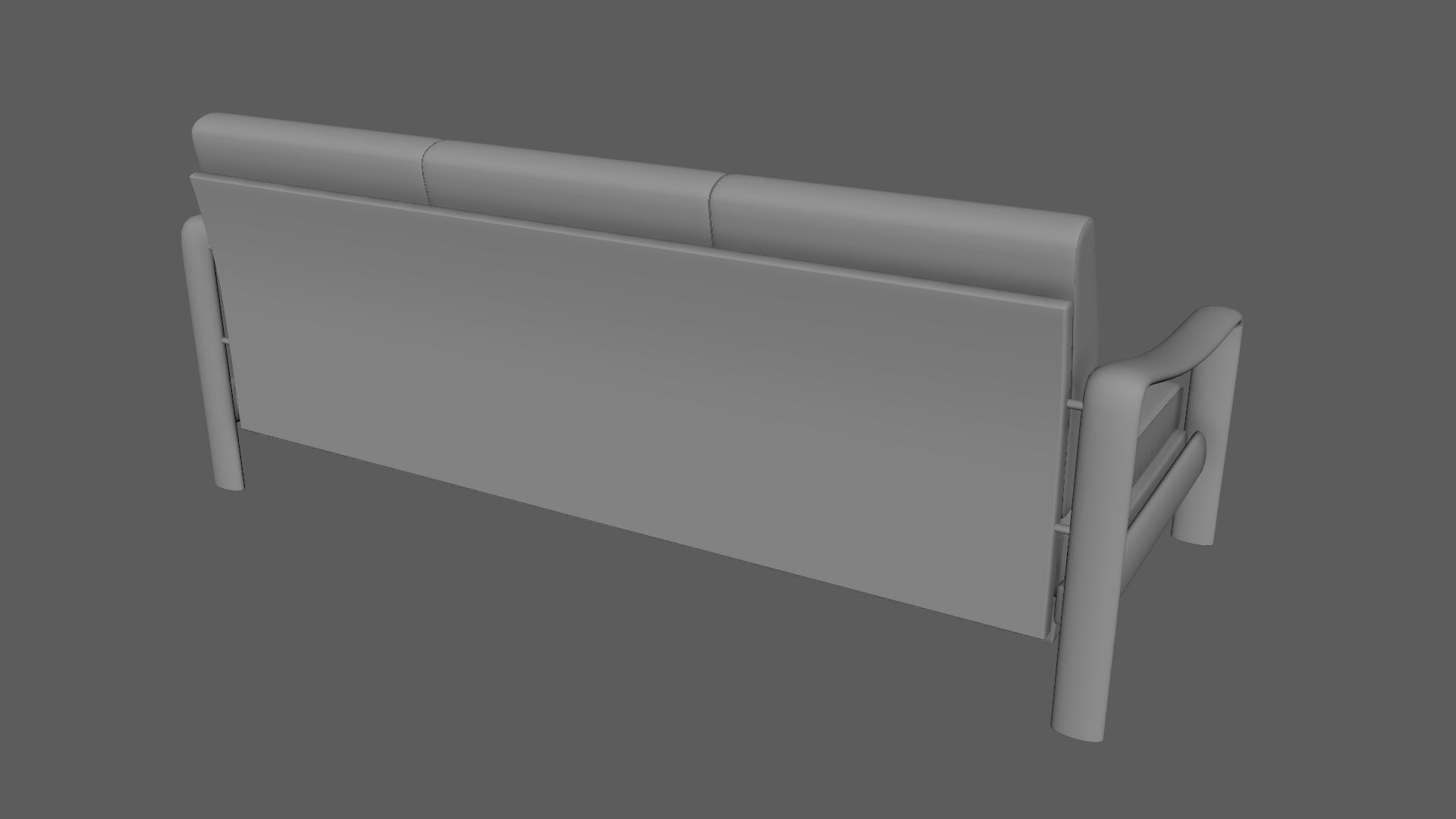 Vintage Teak Sofa Velvet Yellow 3D model_8