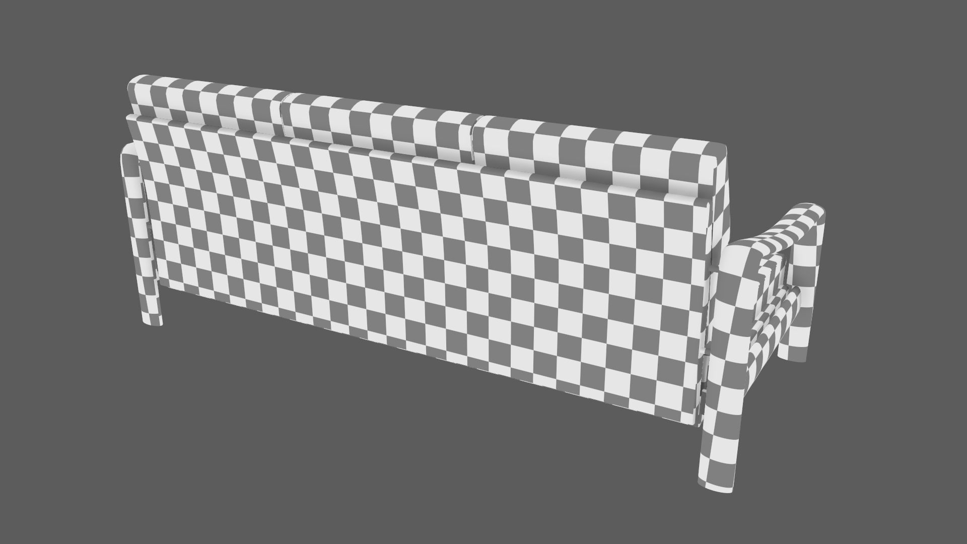 Vintage Teak Sofa Velvet Yellow 3D model_20