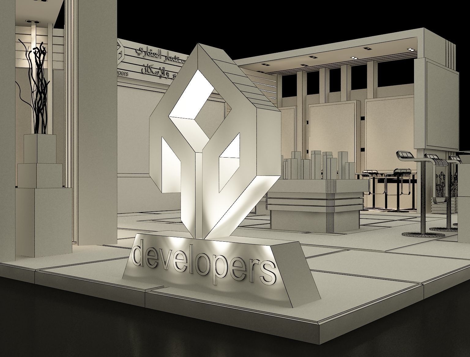 Booth Exhibition Stand a357a 3D model_9