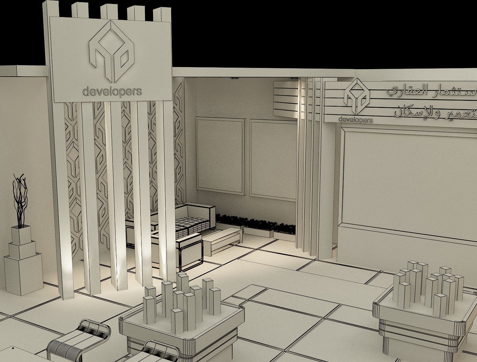 Booth Exhibition Stand a357a 3D model_15