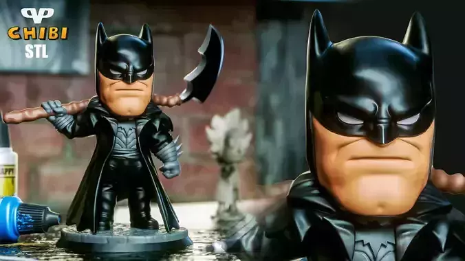 Batman Death Metal Chibi STL for 3D Printing ChibiSTL 3DXM