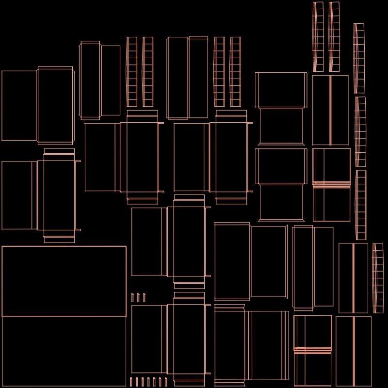 Children Bedroom Wall Cabinet Pink 3D model_22