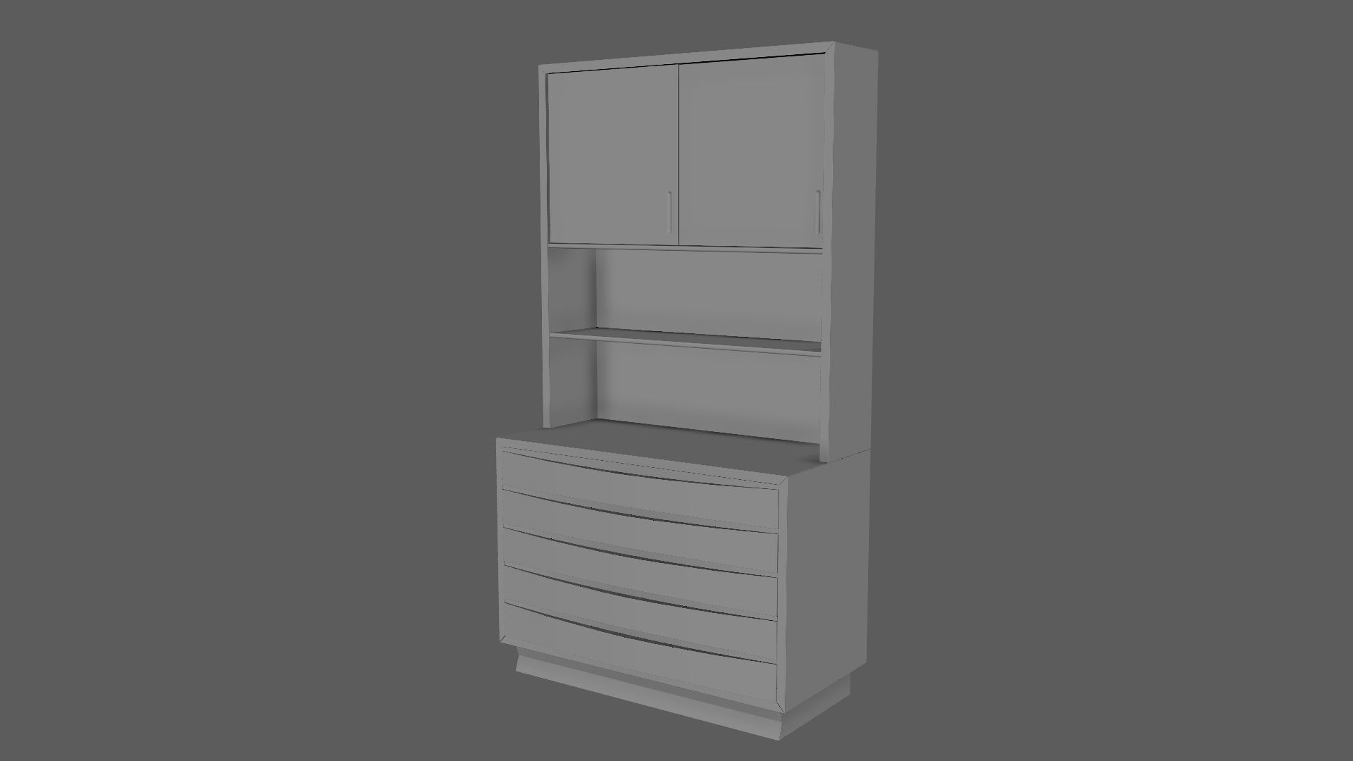 Children Bedroom Wall Cabinet Purple 3D model_6