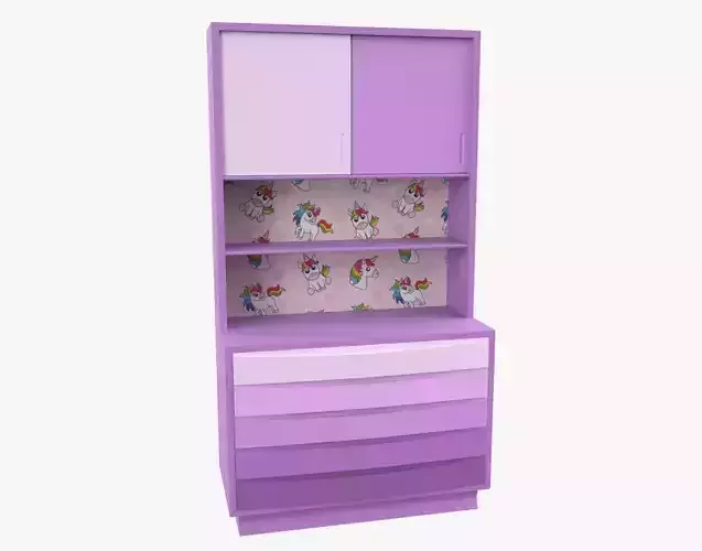 Children Bedroom Wall Cabinet Purple