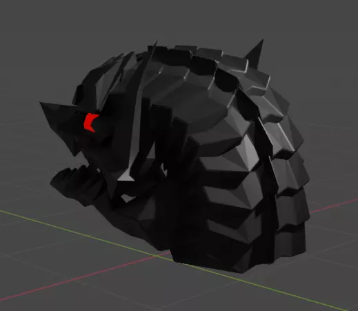 Guts Helment Low-poly 3D model_0