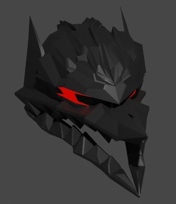 Guts Helment Low-poly 3D model_1