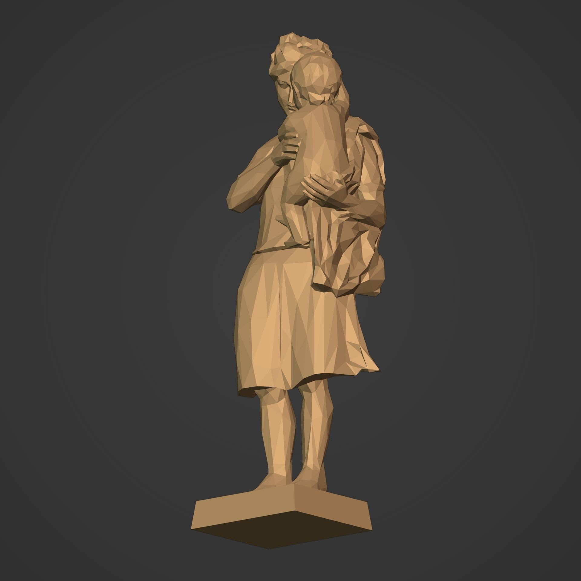 Woman And Child Statue 3D print model_11