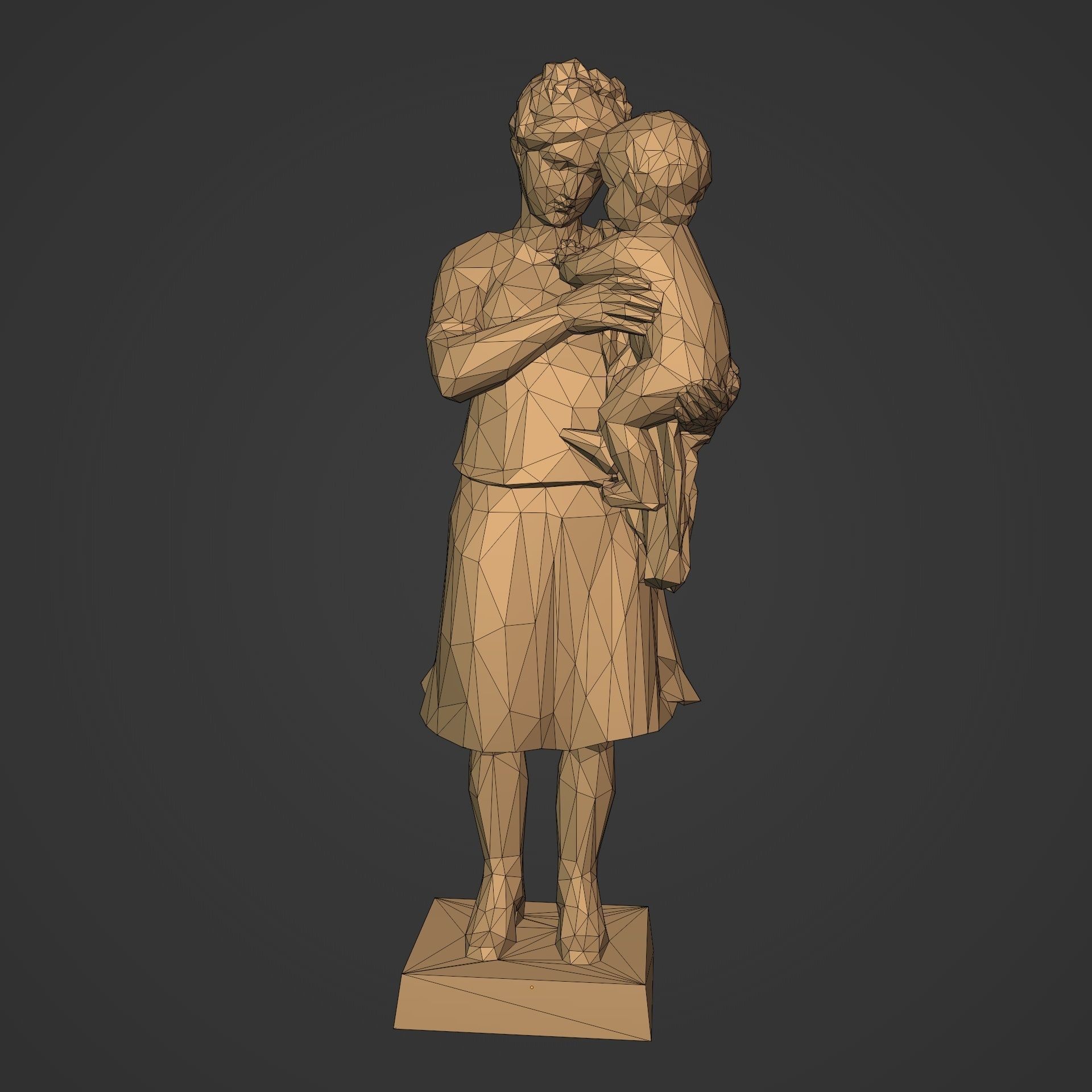 Woman And Child Statue 3D print model_2