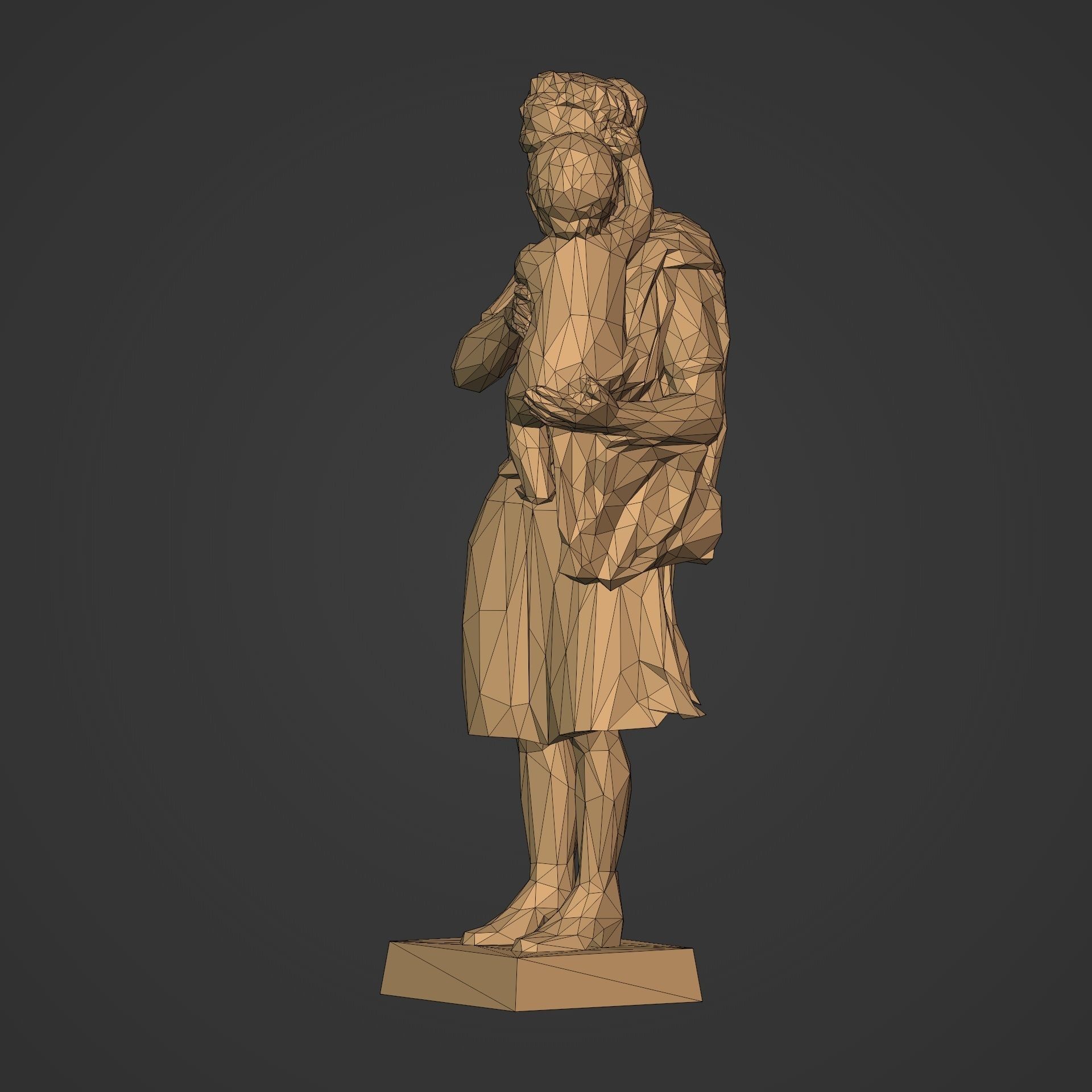 Woman And Child Statue 3D print model_4