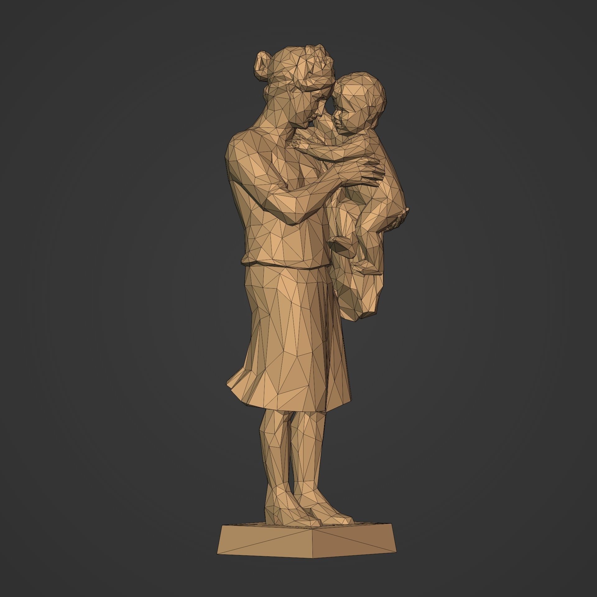 Woman And Child Statue 3D print model_6