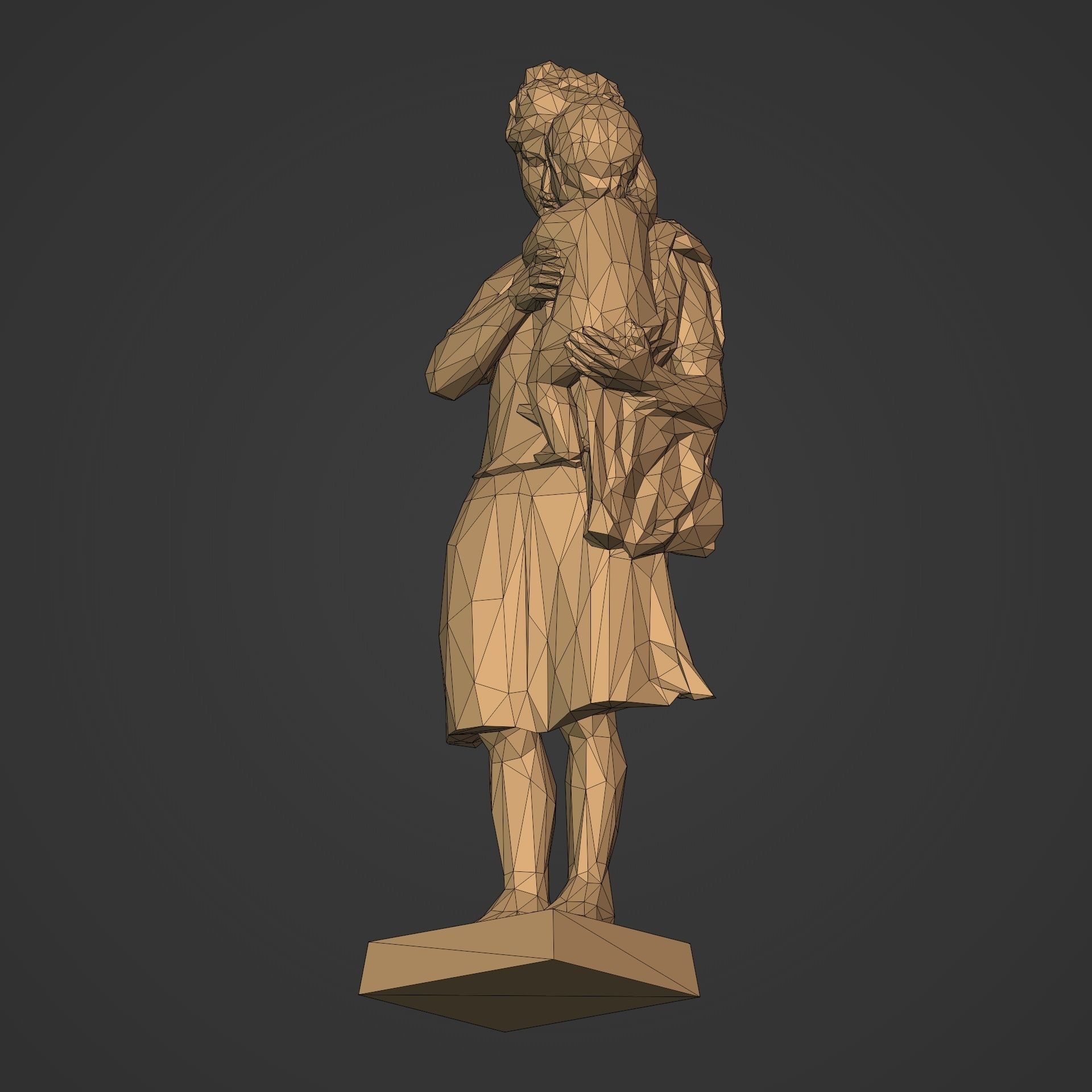 Woman And Child Statue 3D print model_12